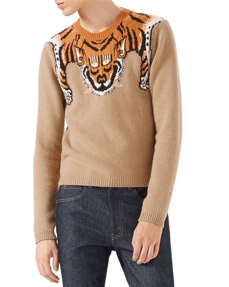 gucci mens tiger sweater|gucci tiger button up.